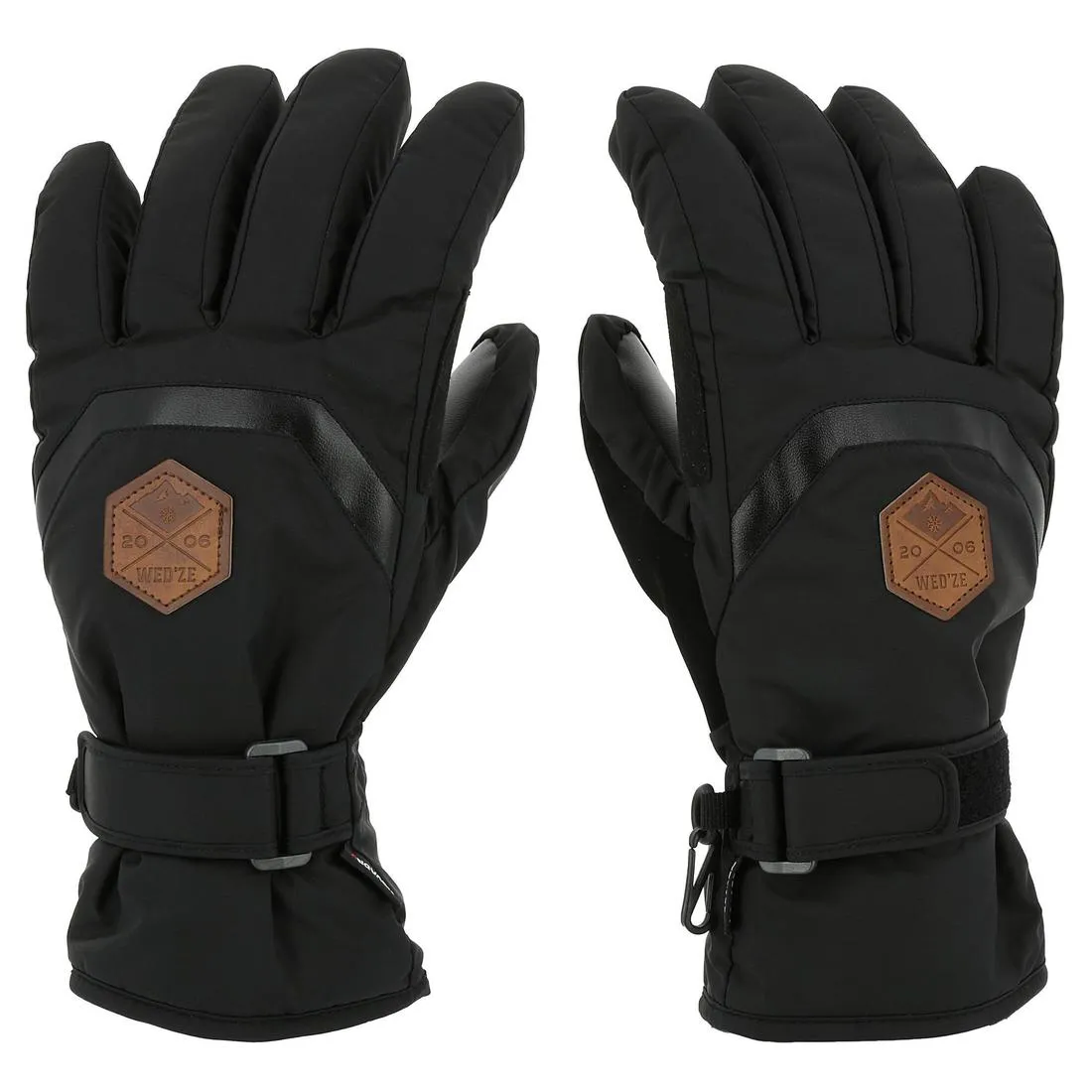 SLIDE 300 UNISEX DOWNHILL SKIING GLOVES - BLACK