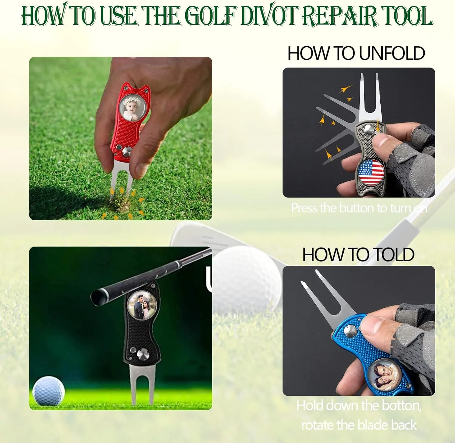 xrlsg Custom Golf Ball Marker and Hat Clip 1 Set, Magnetic Hat Clip with Your Personalized Photo Logo for Golfers, Boyfriend